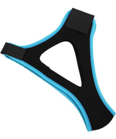 Adjustable Anti-Snoring Chin Strap - Black with Sky Blue Trim - Stop Snoring & Improve Sleep Quality - Buy Online on GoSupps.com