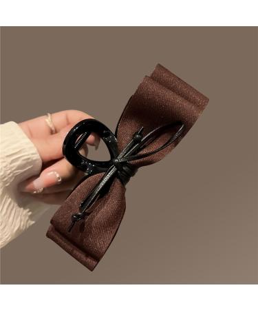 French Brown Bow Hair Claw Clip Bowknot Hair Barrette Large Hair Clip Bow Hair Dress Up Hair Pins Party Christmas Valentine's Day Hair Accessories - Buy Online on GoSupps.com