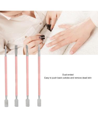 HUSHUI Cuticle Pusher Tool Kit 2 Set Dual Sided Nail Cuticle Cleaner Tool Stainless Steel Remove Nail Dirt Spoon for Manicure Pedicure - Buy Online on GoSupps.com