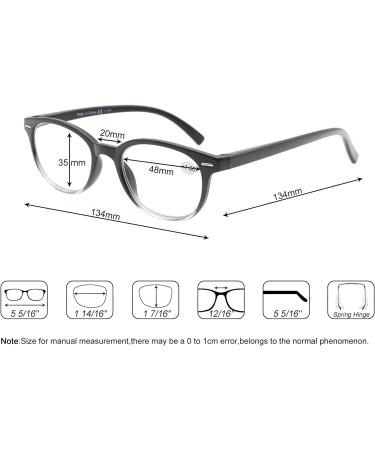 Stylish Women Reading Glasses 2.0 (3 Pair) with Spring Hinge Design +2.00 Black Readers for Fashionable Ladies - Includes Reading Pouch - Buy Online on GoSupps.com
