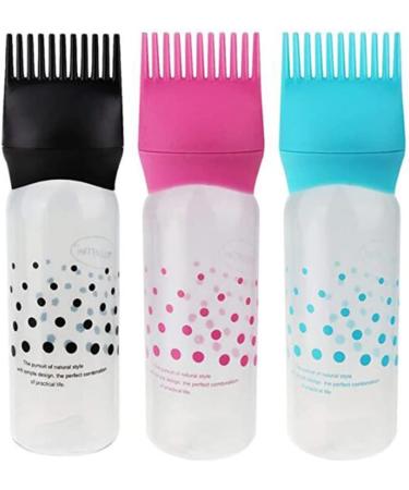BESTYASH 3pi ces Flacon De Teinture Cheveux Rechargeable Pour Salon Coiffure Avec Peigne Bleu Rose Noir R cipient tanche Et Anti-d rapant - Buy Online on GoSupps.com