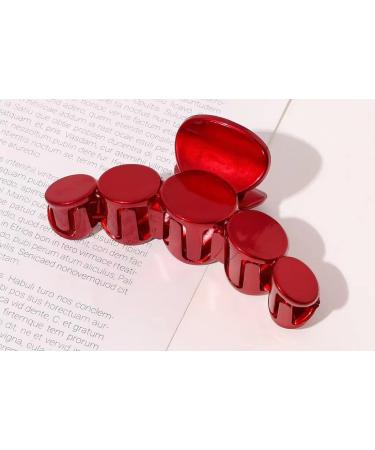 YOOOYOOO Red Hair Claw Clips - Strong Hold Nonslip Glossy Claw Clips for All Hair Types - Vintage Jaw Clips for Women & Girls - Perfect for Wedding, Party, Banquet - Includes Organza Storage Bag - Buy Online on GoSupps.com