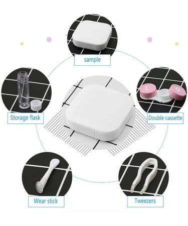 Portable Contact Lens Cases Kits - Travel-Friendly with Mirror Tweezers & Storage Flask | 2 Set (Black & White - Buy Online on GoSupps.com