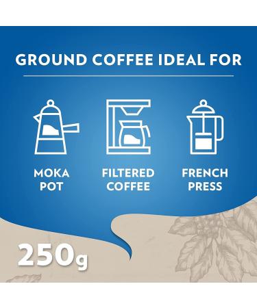 Lavazza Ground Coffee Caff Crema Decaffeinato - Pack of 2 (250g each) - Premium International Shipping - Buy Online on GoSupps.com
