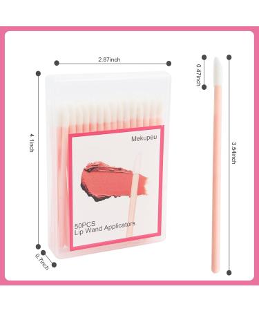 50 Pcs Disposable Lip Wands Applicator | Premium Lipstick & Eye Shadow Brush Tool for Women - Light Pink - Buy Online on GoSupps.com