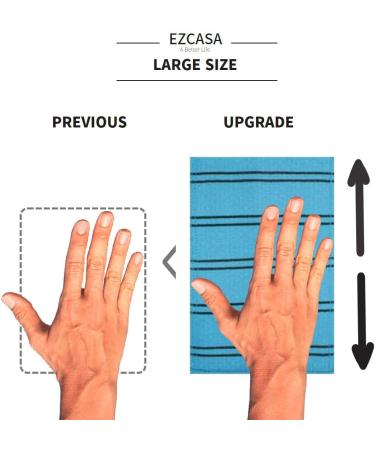 EZCASA Large Exfoliating Bath Washcloth Gloves - Set of 3: Korean Beauty Towel for Shower, Spa, Massage and Body Scrub - Dead Skin Cell Remover - Buy Online on GoSupps.com