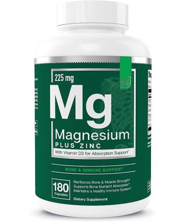 Magnesium + Zinc with Vitamin D3 by Essential Elements - Immune & Bone Support | Magnesium Glycinate, Citrate, Malate - Highly Bioavailable - 3 Month Supply 180 Count (Pack of 1)