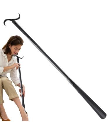 Tsuchiya help to wear socks |Socken aid device with dressing hooks multifunctional adjustable sock puller with shoe puller function for grandparents black A