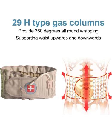 Pyhodi Decompression Back Belt - Inflatable Lumbar Support for Lower Back Pain Relief | Khaki - Buy Online on GoSupps.com