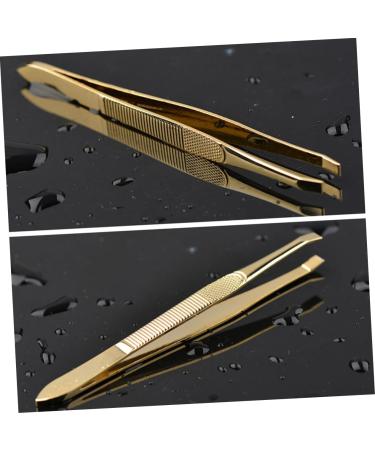 Beaupretty Eyelashes Extension Clip Tweezers Facial Hair Slant tip tweezer Eyebrow Remover Tools Curved Precision fine Pointed tweezer Slant Eyebrow Eyebrow Clip Eyelash Miss Eyebrow Tools medium Golden - Buy Online on GoSupps.com