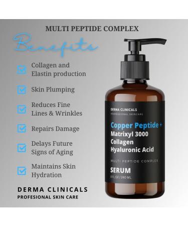 Buy Copper Peptide + Matrixyl 3000 Serum - Anti-Aging Firming and Plumping Face Serum with Collagen & Hyaluronic Acid - 8oz | International Shipping - Buy Online on GoSupps.com