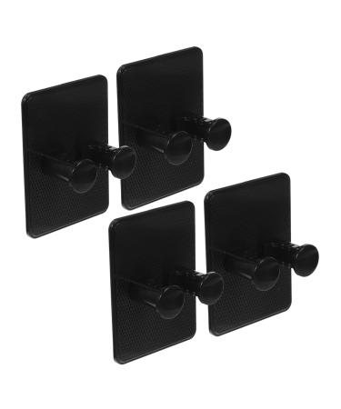 Homsfou 4 pieces of hooks for shower razor Razor stand Razor Razor For Men Razor and brush stand Poetry holder for shaver hangers shower hooks ABS accessories no stunning man 7.50x5.50x3.00cm black