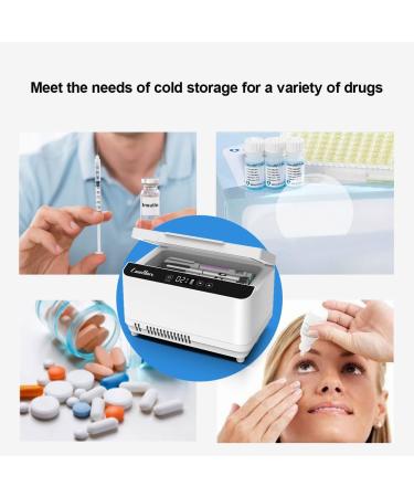QIRDLP Double Layer Insulin Cooler Box - Portable Refrigerator for Travel - Keep Insulin Cool 2-8 C - AC/DC Charger - Large Capacity - Ideal for Outdoor, Camping, RV, Truck, Boat - Buy Online on GoSupps.com