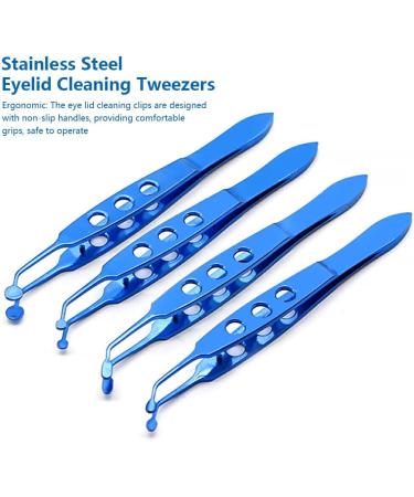 Dajidafu Stainless Steel Eyelid Tweezers Non-Slip Handheld Eye Lid Cleaning Clips Clamps Facial Beauty Devices Salon Accessories Large Round Tip - Buy Online on GoSupps.com