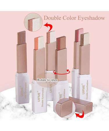 Glitter Gradient Eyeshadow Stick Set Waterproof Shimmer Eye Makeup in 12 Colors (6 Packs) - Buy Online on GoSupps.com