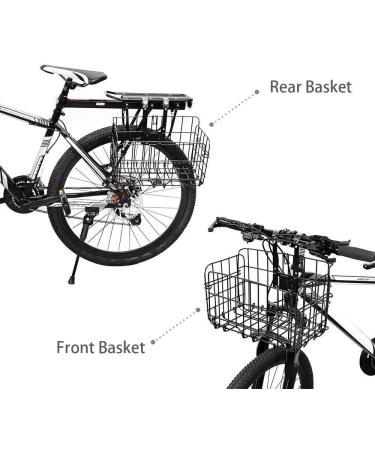 HOMEE Folding Rear Bike Basket - Detachable Front Bag for Mountain Bike - Cargo Rack Accessory - Black - Buy Online on GoSupps.com