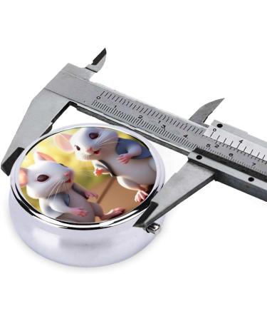 Mother and Child Rats Portable Metal Pill Box | Mini 3-Compartment Design | Ideal for Travel & Small Pills - Buy Online on GoSupps.com