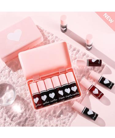 6 Colors Lip Tint Stain Set - Korean Charm Kiss Lip Gloss with Plumping Liquid Lipstick - Long Lasting, Waterproof and High Pigment - Multi-Use Lip and Cheek Tint for Vivid Makeup Looks - Buy Online on GoSupps.com