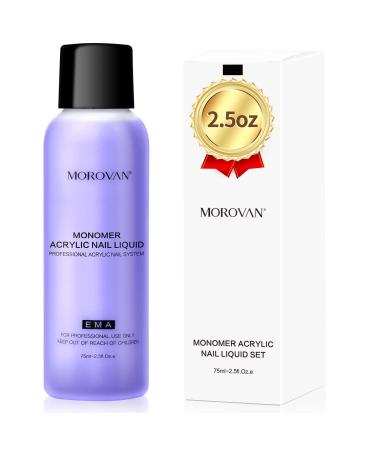 Monomer Acrylic Nail Liquid for Acrylic Powder 75ml - Professional Acrylic Nail Liquid Monomer for Acrylic Nails Extension Carving Beginners Kit Non-Yellowing