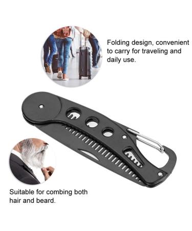 JinZeFa Stainless Steel Folding Beard Comb - Portable Anti Static Comb for Men's Mustache Styling - Buy Online on GoSupps.com