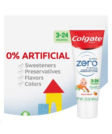 Colgate Zero Baby and Toddler Training Toothpaste - Fluoride & SLS Free, Natural Fruit Flavor - 1.75 oz (Pack of 1) - Buy Online on GoSupps.com
