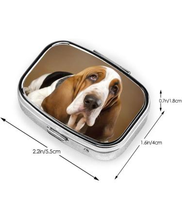 Basset Hound Pill Case - 2 Compartment Cute Travel Organizer | Perfect Purse Gift for Pet Lovers - Buy Online on GoSupps.com