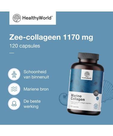 Be Healthy Group doo Marine collagen High concentration 1170 mg per daily dose 120 vegetable capsules Hydrolyzed fish collagen types I and III 2 months supply For Hair Nails and Skin - Buy Online on GoSupps.com