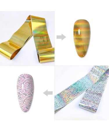 Yopeissn 10 Rolls Nail Foils Polish Stickers Metal Color Starry Paper Transfer Foil Wraps Adhesive Decals Nail Art Decorations Easy Install - Buy Online on GoSupps.com