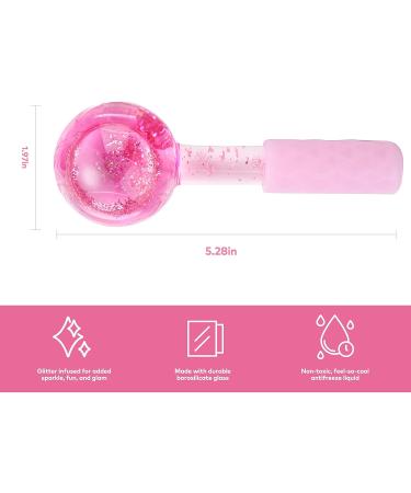 RejuvePixel Ice Globes for Facials - Glitter Face Globes 2PCS Set - Cold Roller Massager for Dark Circles, Puffiness, Wrinkles - Face, Neck & Eyes Cooling Glass Sticks with Holder - Buy Online on GoSupps.com