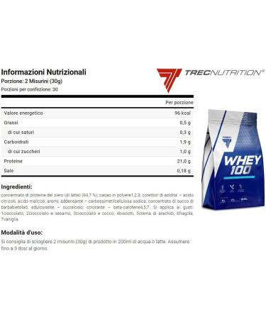 TREC NUTRITION Whey 100 cookies individually packed 1 x 2 kg - Buy Online on GoSupps.com