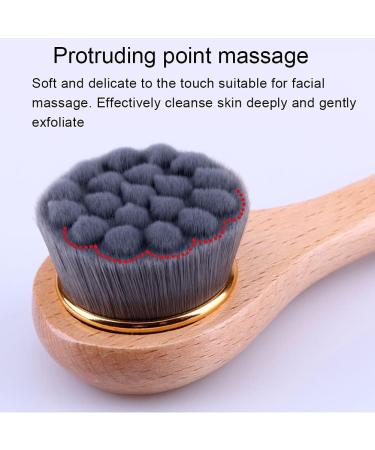 Manual Facial Cleansing Brush-Bamboo Charcoal Fiber Bristles and Wooden Handle-Skin Cleanser & Scrubber for Applying Face Mask Acne Washing Daily Deep Pore Cleaning - Buy Online on GoSupps.com