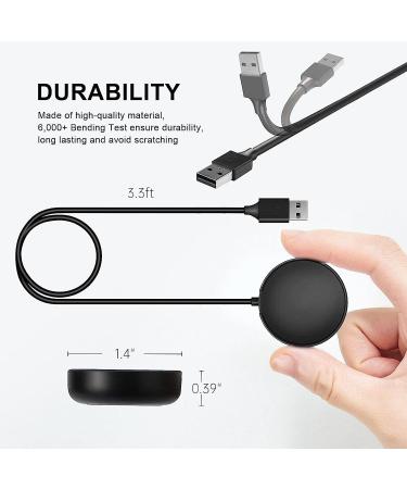 Samsung Galaxy Watch Charger Cable - USB Charging Dock Adapter for Galaxy Watch 5, 4, 3, Active 2, Gear S3 & Sport - 3.3ft Black Cable - Buy Online on GoSupps.com