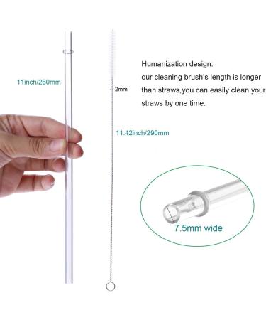 DAKOUFISH 11 Inch Clear Reusable Plastic Drinking Straws - Set of 12 with Cleaning Brush | Dishwasher Safe for 24oz & 40oz Tumblers - Buy Online on GoSupps.com