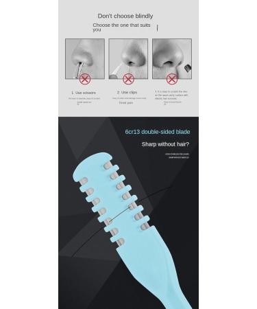 MKJPJUN Nose Hair Trimmer - Safe & Effective Ear/Nose Hair Plucker for Men - Manual Design in Blue - Buy Online on GoSupps.com