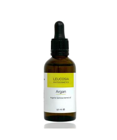 Leucosia Argan Oil - Organic Argan Oil for Hair, Body, Face, Nails - 100% Pure and Organic Argan Oil - Certified Argan Oil 50 ml