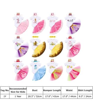 FYMNSI Baby Girl 1st Birthday Outfit 3pcs Set, Flower Printed Romper Tutu Skirt Crown Headband, Yellow Pink - Size 1 - Buy Online on GoSupps.com