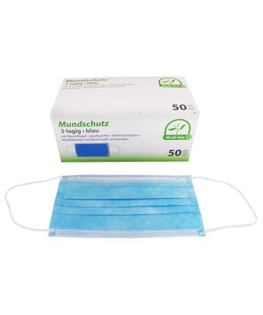 Medi-Inn+ face mask respiratory protection face mask disposable mask with elastic bands type II 3-ply blue 1 piece (pack of 1000)