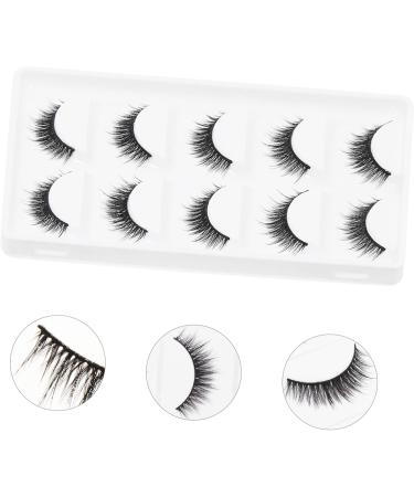 Beavorty 10 Pairs short false eyelashes fake cosmetic eyelashes Fake Eyelash thick cross eyelashes artificial eyelashes Makeup lash lashes Stage Eyelash 6d extend slim artificial fiber - Buy Online on GoSupps.com