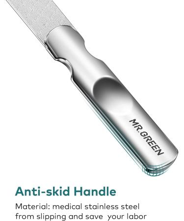Stainless Steel Double-Sided Nail File with Anti-Slip Handle and Leather Case - Ideal for Men and Women - Buy Online on GoSupps.com