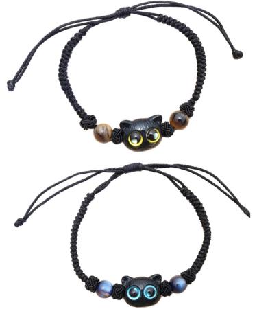 Shop Oralgo's Trendy Stackable Pearl Bracelet Set - Cartoon Animal Cat Trailer Hand Chain Jewelry - Stylish 2 Piece Cotton Accessory for International Shipping - Buy Online on GoSupps.com
