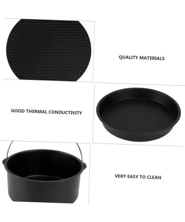 Zerodeko 7pcs Air Fryer Accessories Airfryer Griddle Pan Air Fryers Round Roasting Rack Frying Pot Kit Air Fryer Cake Pan Baking Supplies Frying Tool Household Frying Pan Electric Fryer Black M - Buy Online on GoSupps.com