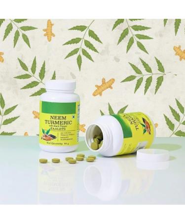Neem Turmeric with Black Pepper 180 Tablets Made with Pure Turmeric Root Powder and Neem Leaf Powder Detox Tablet - Buy Online on GoSupps.com