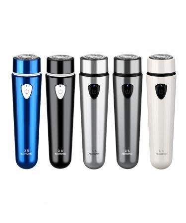 Mini Electric Razor for Men Portable Pocket Mens Electric Shaver Compact Beard Trimmer with Clean Brush USB Rechargeable Waterproof Wet&Dry Rotary Shaver for Home Travel (Black)