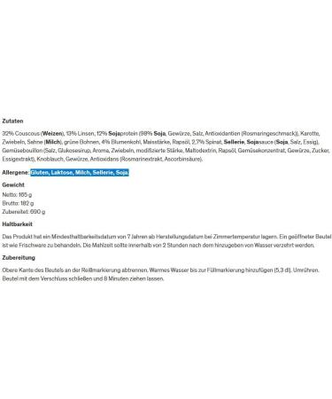 REAL FIELD MEAL DRYTECH Full Meal Couscous with Lentils and Spinach - Expedition Food - Buy Online on GoSupps.com