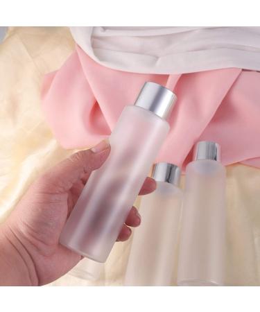 Minkissy Set of 4 Refillable Empty Plastic Bottle Pet Cosmetics Bottle Glass Pot Lotion Shower Gel Shampoo Storage Container with Closure for Home Travel 200 ml - Buy Online on GoSupps.com