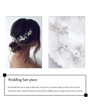 Unicra Bride Silver Wedding Hair Vine | Crystal Bridal Hair Piece for Women and Girls - Buy Online on GoSupps.com