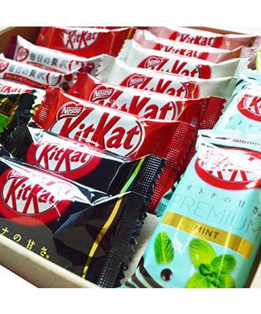 Japanese Dagashi Kit Kat Chocolate Box - 20 Pieces w/ AKIBA KING Sticker - Buy Online on GoSupps.com