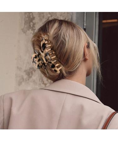 Big Claw Hair Clips - 3.8 Inch Tortoise & Leopard Print for Women | Strong Hold, French Design (2 Packs) - Buy Online on GoSupps.com