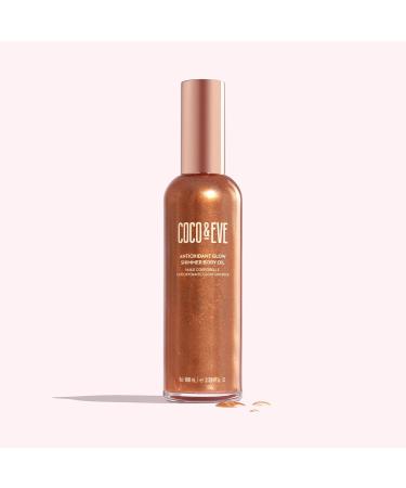 Coco & Eve Antioxidant Glow Shimmer Body Oil - Lightweight Skin Illuminator with Pearlescent Minerals Natural Glitter Antioxidants for Shimmering Moisturizing and Healthy Glow (100ml) - Buy Online on GoSupps.com