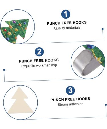 ABOOFAN 4pcs Christmas Hook Metal Clothes Rack Holiday Wall Hooks Adhesive Hook Hanger Winter Jacket 9X7CM As Shown - Buy Online on GoSupps.com